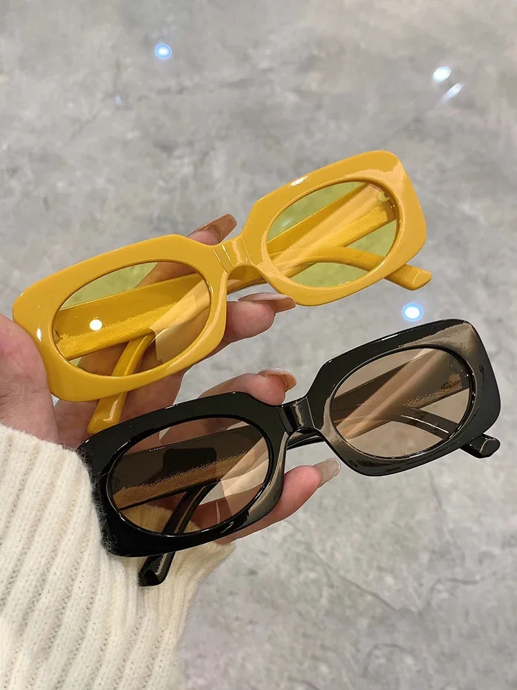 Солнцезащитные очки в овальной оправе UV400 женские винтажные аксессуары от