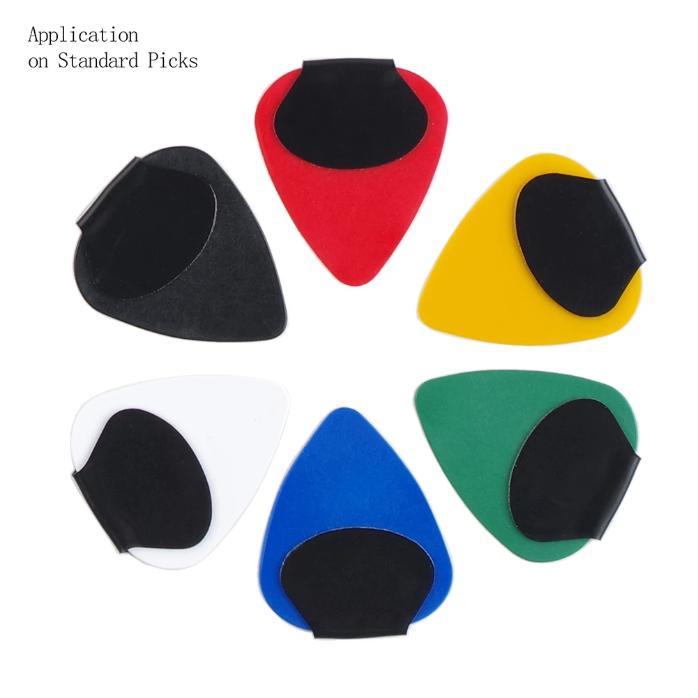 

10Pcs Guitar Picks Grip Guitar Plectrums Antiskid Accessories Transparent Black Thin Silica Gel Guitar Paddle Anti Slip Sticker