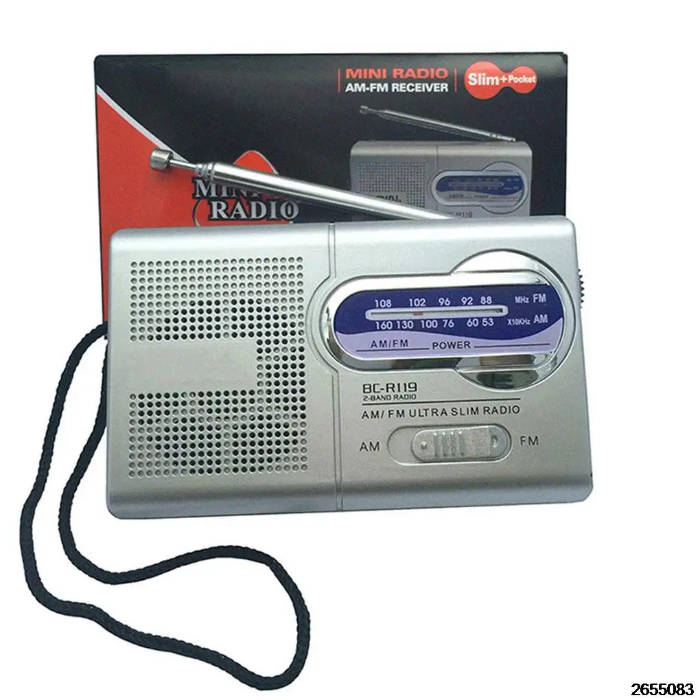 

Portable Mini Radio 2-Band Wireless Receiver BC-R119 AM FM Music Radio Receiver Retro FM World Pocket Radio Player for Elder