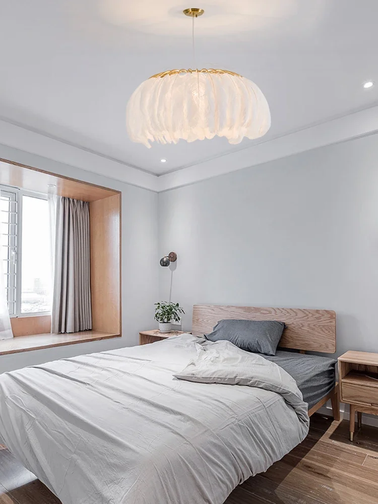 Современная люстра со светлячьими перьями Северная Европа свет роскошная теплая