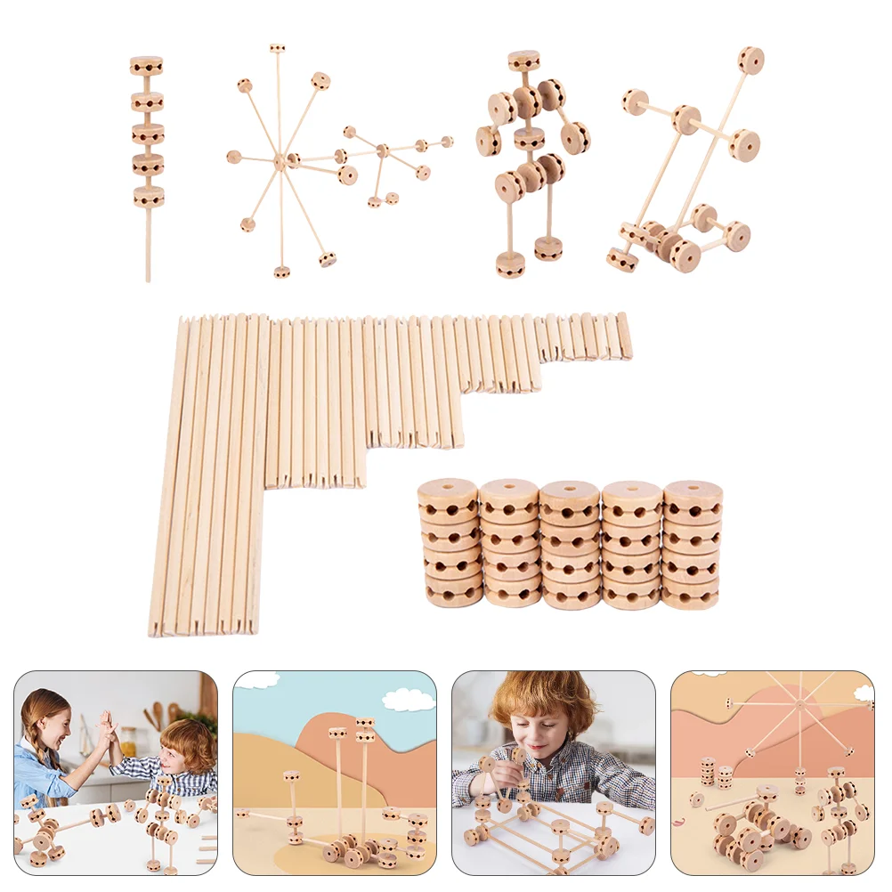 

1 комплект деревянных строительных блоков Playthings, штабелируемые блоки, игрушки «сделай сам», блоки, игрушки