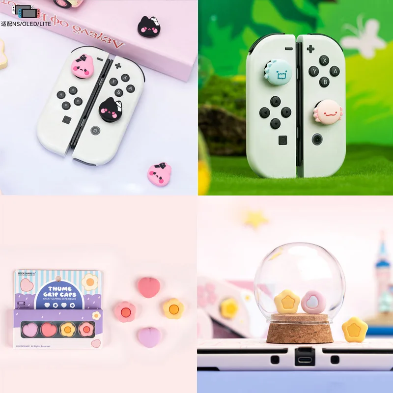 

Силиконовый мягкий чехол с рисунком динозавра монстра для захвата большого пальца защитный чехол для переключателя Oled NS Lite Joy-con контроллер чехол с аналоговым стиком