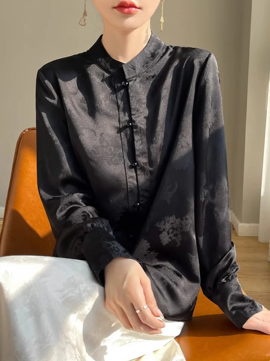 Новые китайские рубашки в национальном стиле женские 2023 осенние новые