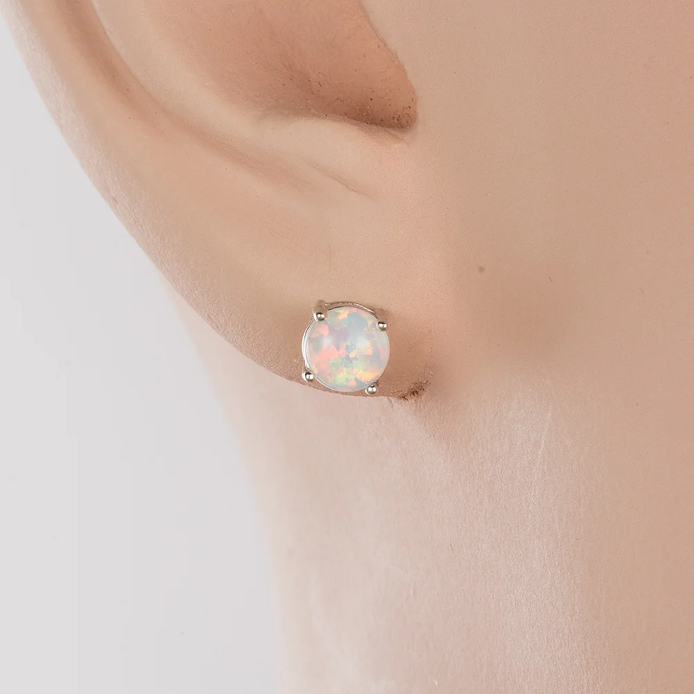 Серьги-гвоздики KONGMOON с кабошоном для женщин ювелирное изделие круглой формы