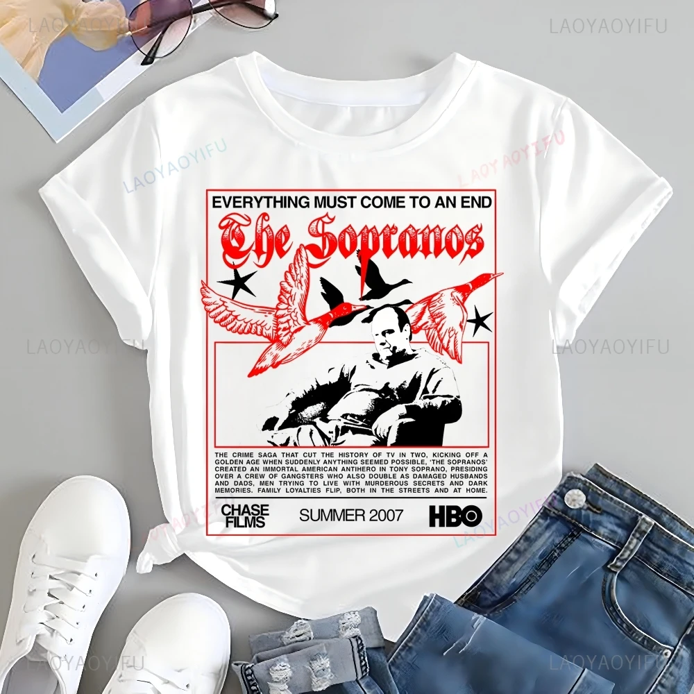 Футболка с принтом Семейный Redefines Tony Soprano топ The Sopranos Trend рубашка унисекс короткими