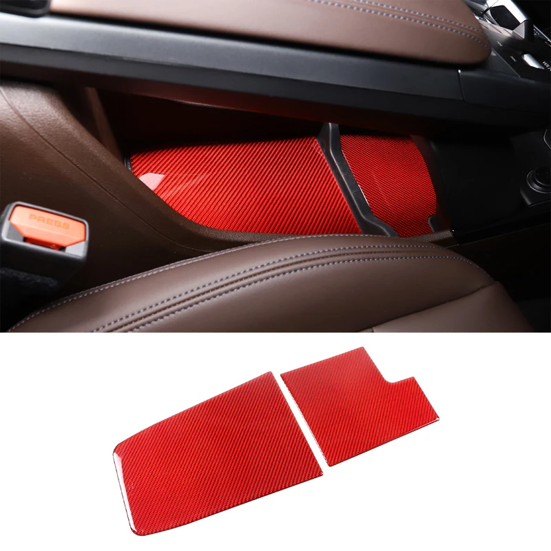 

For BMW X1 IX1 U10 U11 2023-2024 Car Center Shift Lower Storage Slot Pad Trim Sticker Soft Carbon Fiber Interior Accessories