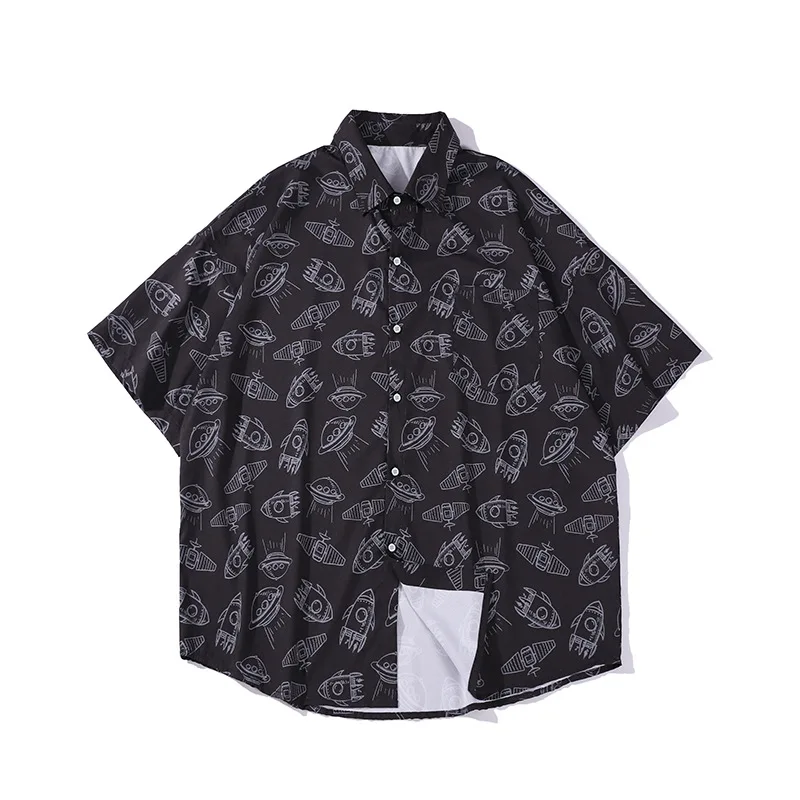 

Мужская рубашка с коротким рукавом, свободного покроя