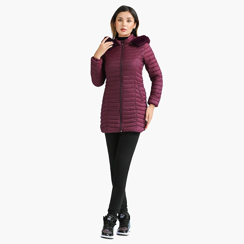 SANTELON Winter Long Parkas For Women Ultralight Padded Puffer Jackets Casual Coats With Fur Hooded Warm Lightweight Outerwear