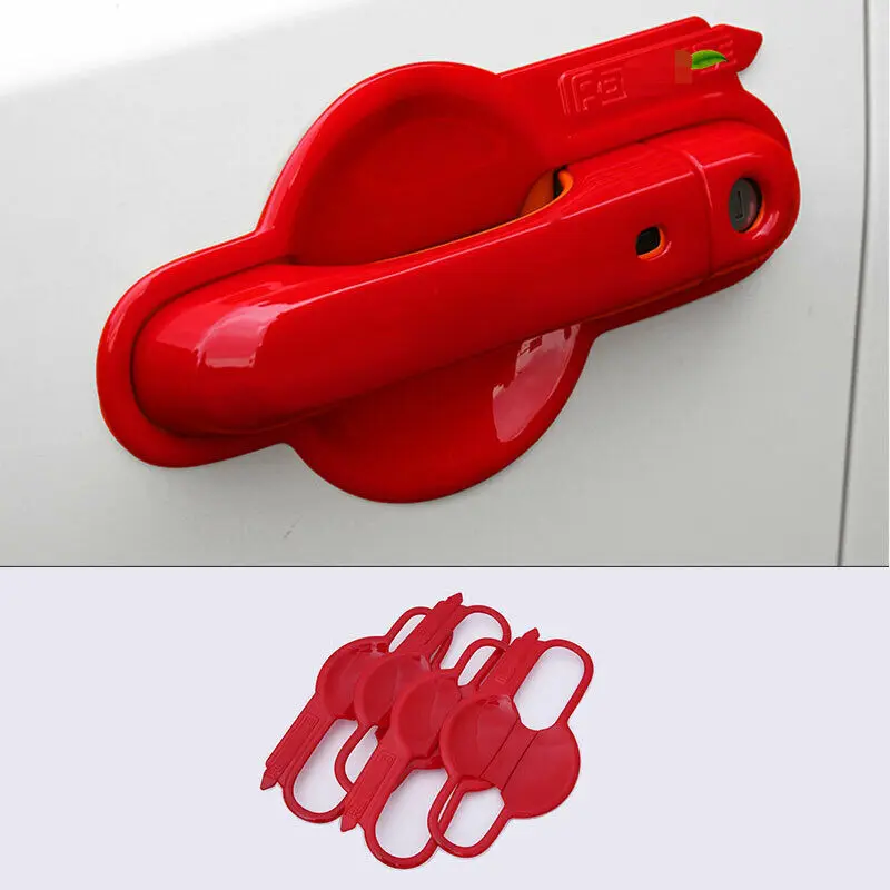 

Fit For 2015-2020 Jeep Renegade ABS Red Exterior Side Door Bowl Cover Trim 4PCS
