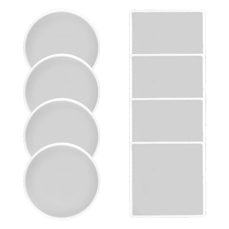 

D7WB Coaster Molds Square/Round Silicone Coasters Molds for DIY Cup Mat Home Decor