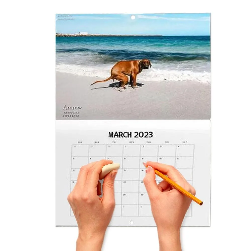 2023 Забавный календарь собака скакающая стена календарь собаки календарь подарок для друзей семьи соседей новогодние подарки кляп кто люби...