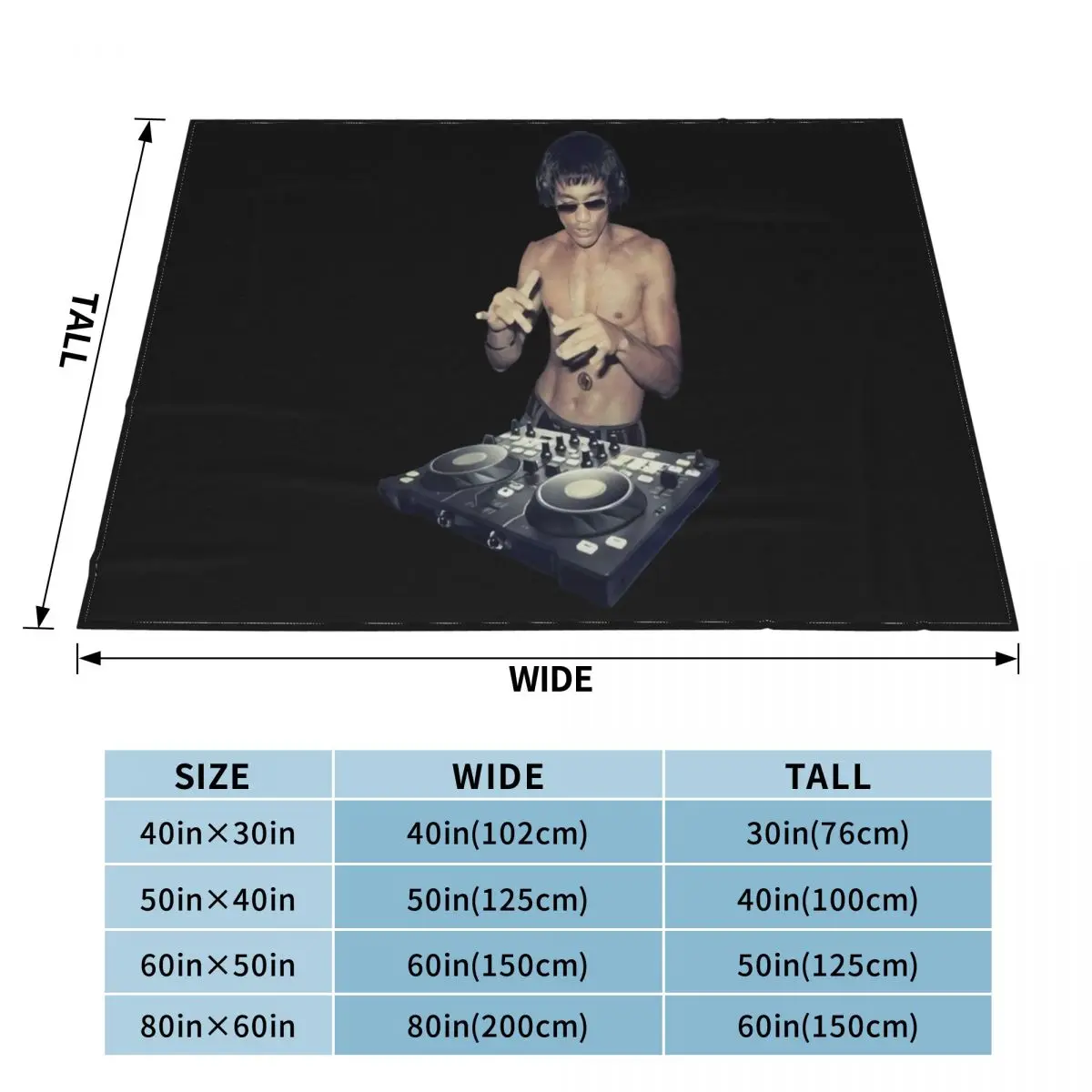 Брюс Dj Lee Rave Tembali Kug Fu Jun Fan Charcoal Fn9272 Поп женщина Винтажное одеяло с героями
