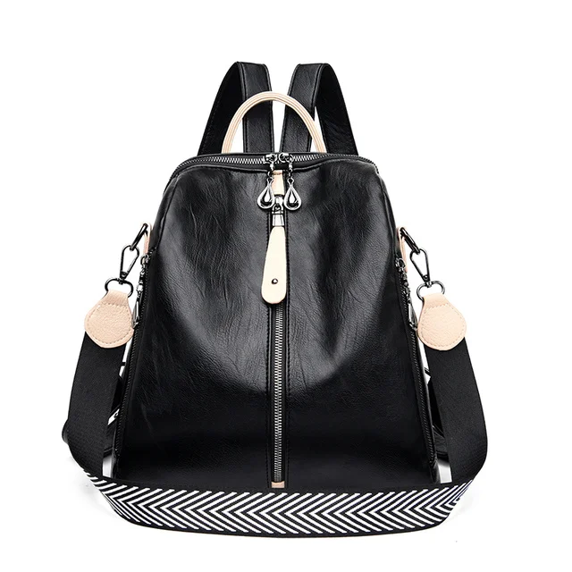 

New Women Backpacks Soft Leather Backpack Fashion Anti-theft Shoulder School Bag For Girls Quality Sheepskin Female Travel Bag