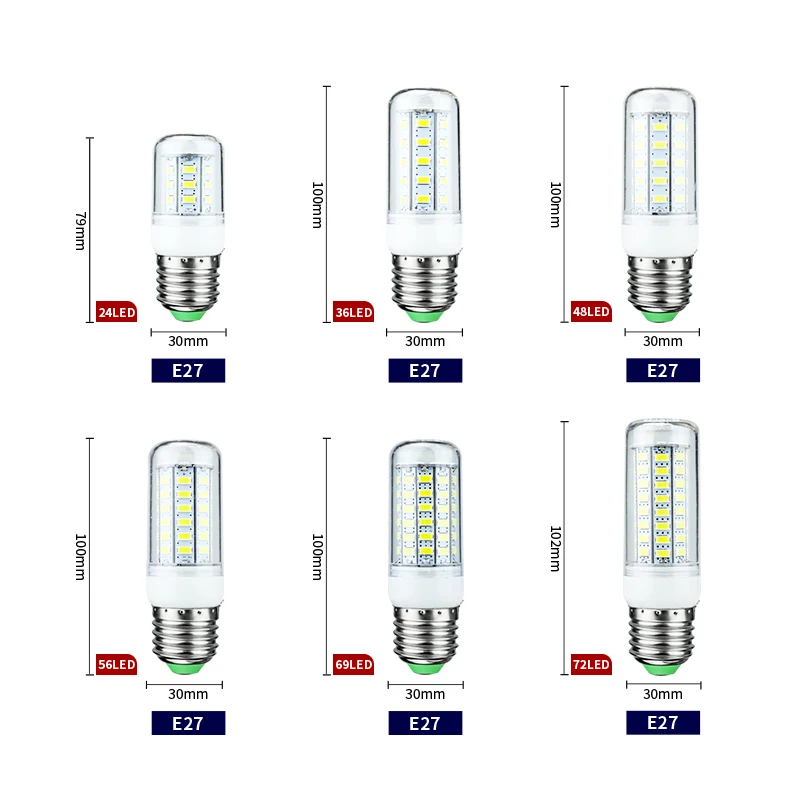 Светодиодсветодиодный лампа-Кукуруза E27 E14 24 36 48 56 69 72 LED s SMD 5730 220V светодиодная