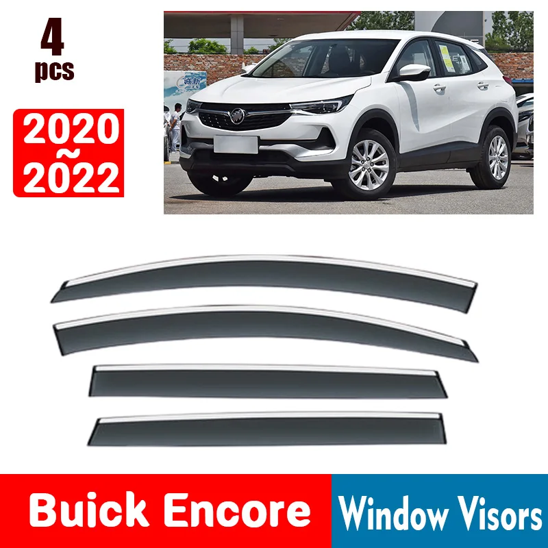 FOR Buick Encore 2020-2022 Window Visors Rain Guard Windows Rain Cover Deflector Awning Shield Vent Guard Shade Cover Trim