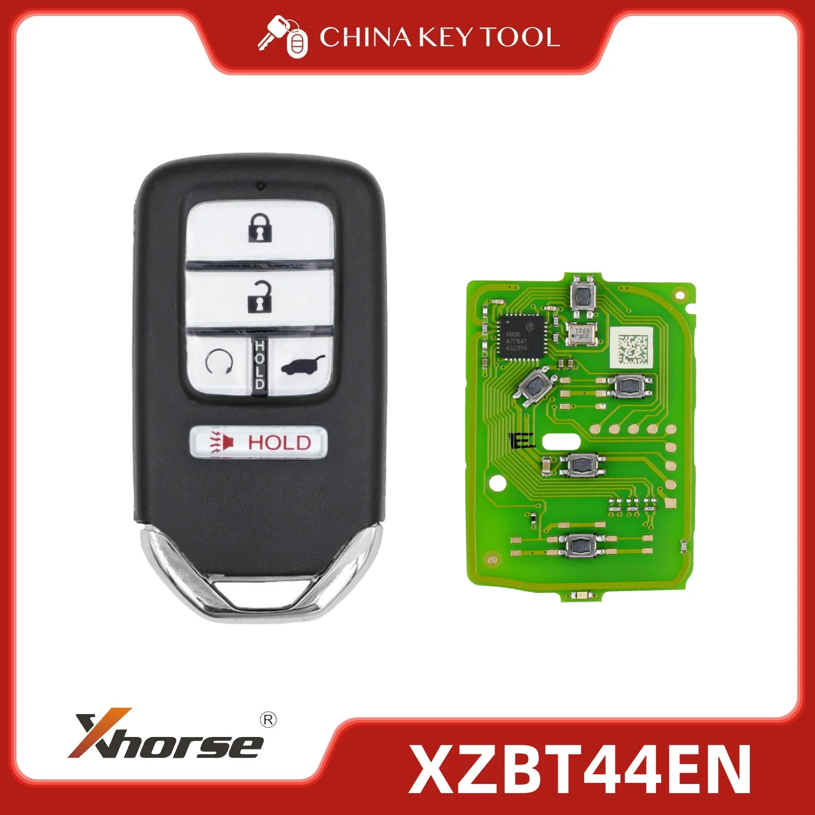 

1PCS Xhorse XZBT44EN 5 Button Remote Key PCB For Pilot For Honda With Key Shell