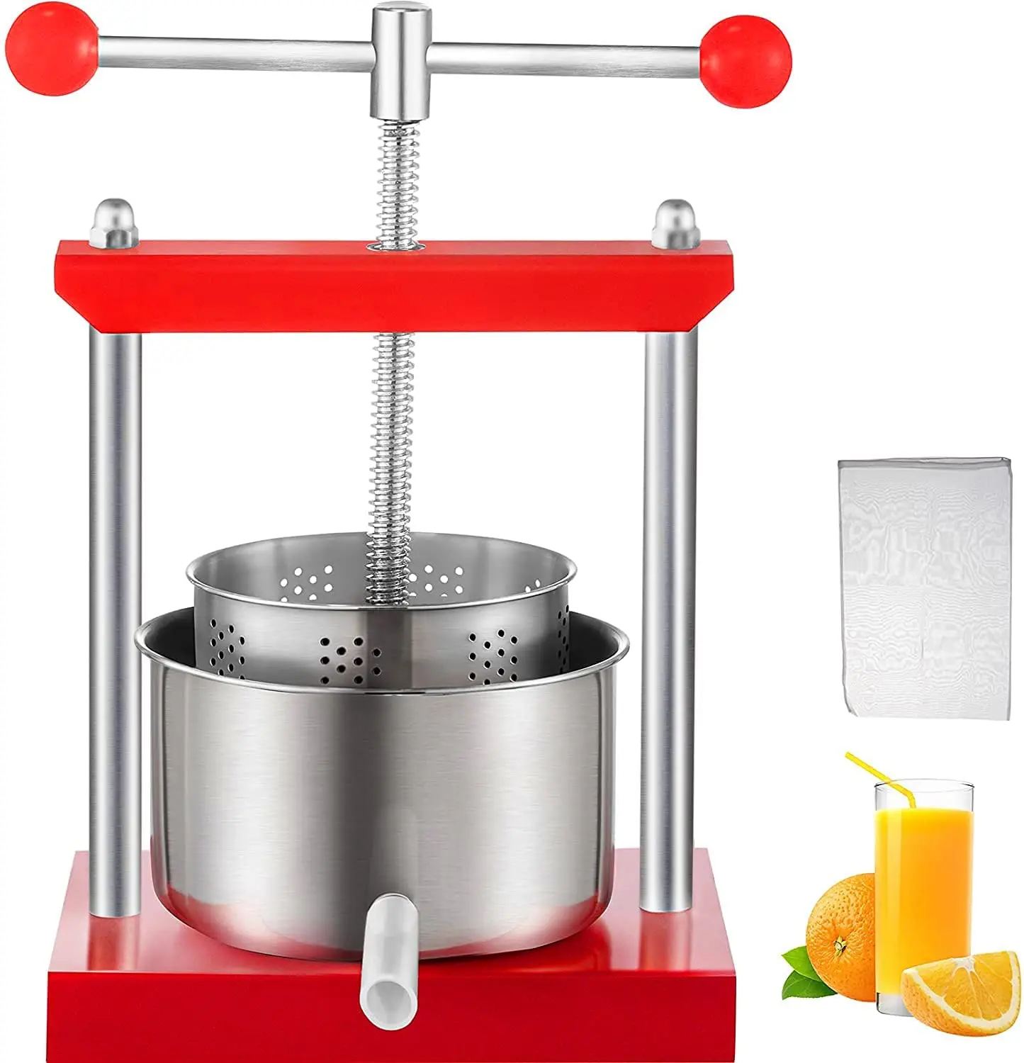 

VEVOR Wine Presser, 0.5Gal/2L Grape Press for Wine Making, Wine Press Machine