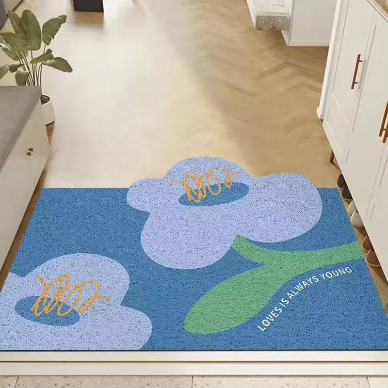 

Entry mat can be cut with anti slip silk ring mat when entering the door