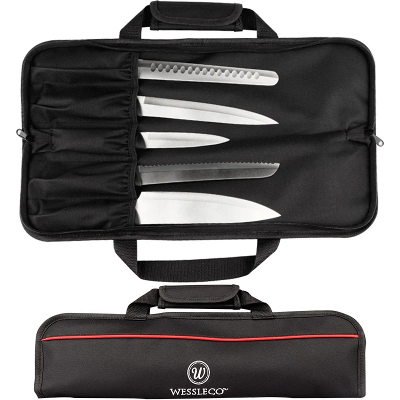 

Chef Knife Bag Organizer Professional Portable Travel Camping Folding Roll Pocket Oxford Kitchen Knives Storage Carry Case Bag