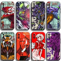 evangelion anime phone case for xiaomi note 10 pro lite 10s 10 pro lite funda black protective original unisex soft coque
