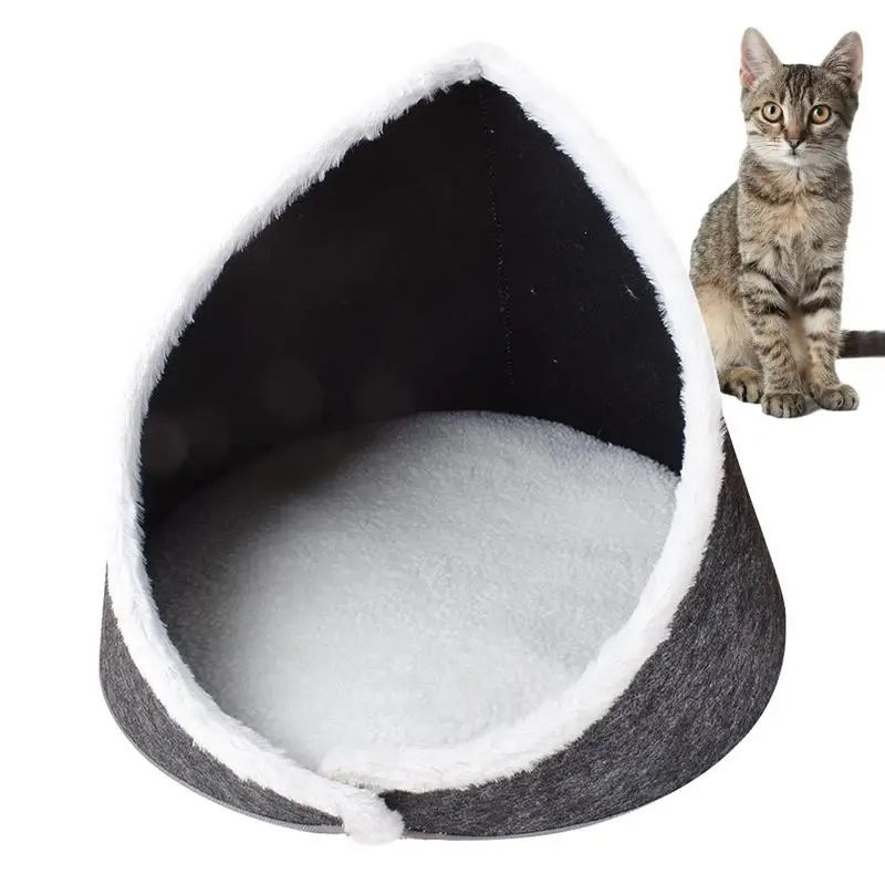 

Cat Cave Bed Felt Pets Bed Cave Kennel With Detachable Cushioned Foldable Pet Cave Bed For Small Puppy Kitten And Rabbit Improve