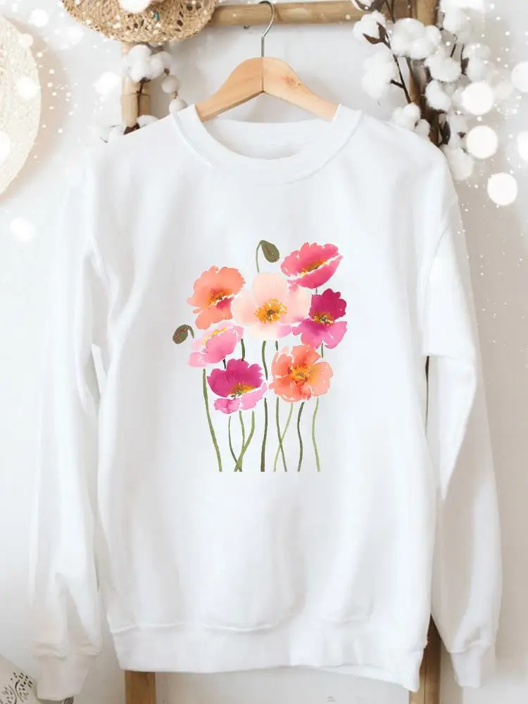 

Plant Flower Floral Women Clothes Fashion Autumn Spring Long Sleeve Sweatshirts Female Casual Aesthetic Graphic Pullovers