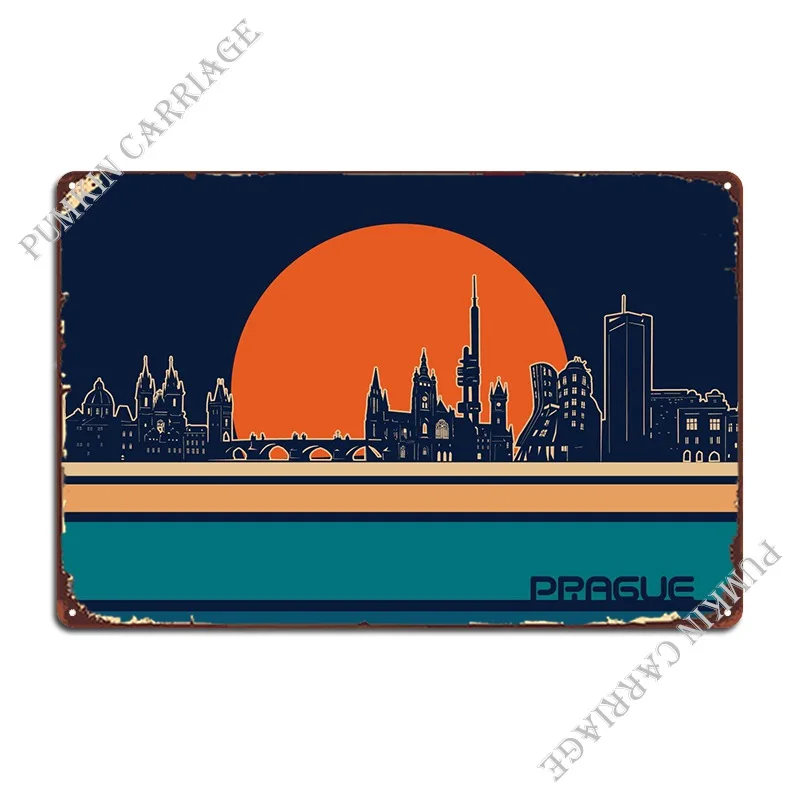 

Плакат настенный металлический в стиле ретро с изображением Праги, 5 дюймов