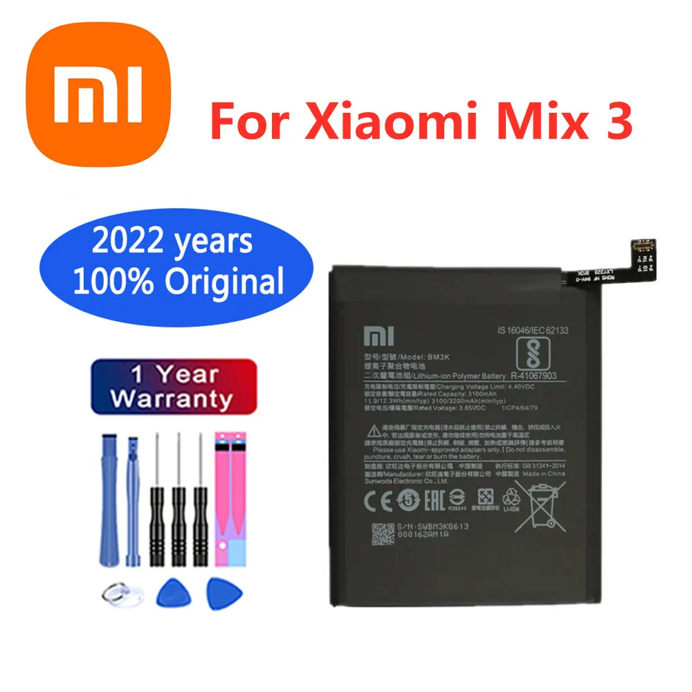 

Новинка 100% Оригинальный аккумулятор для телефона XiaoMi BM3K 3200 мАч для Xiaomi Mi Mix 3 Mix3 высококачественные сменные батареи Розничная упаковка
