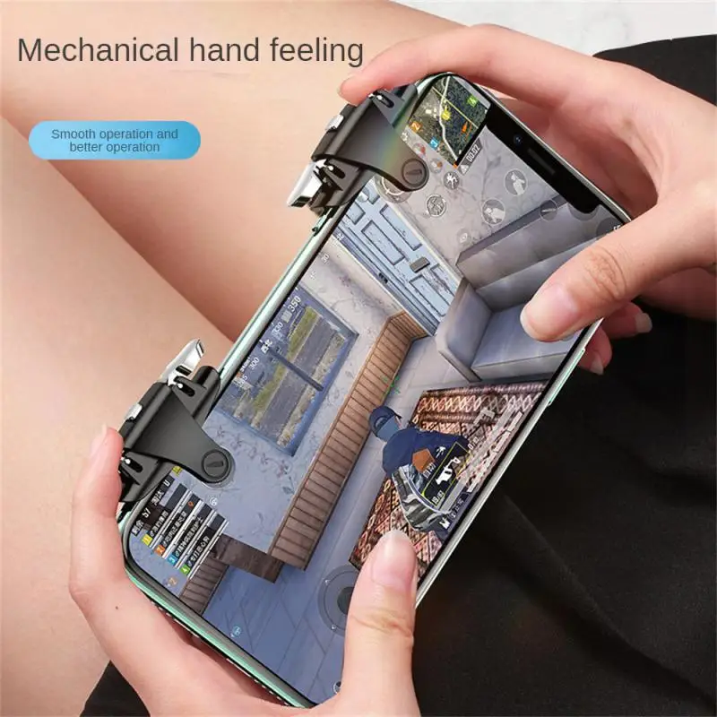 

Yellow Six-finger Chicken-eating Button Automatic Stable Mobile Gaming Trigger Three-way Press Portable For Pubg Zinc Alloy