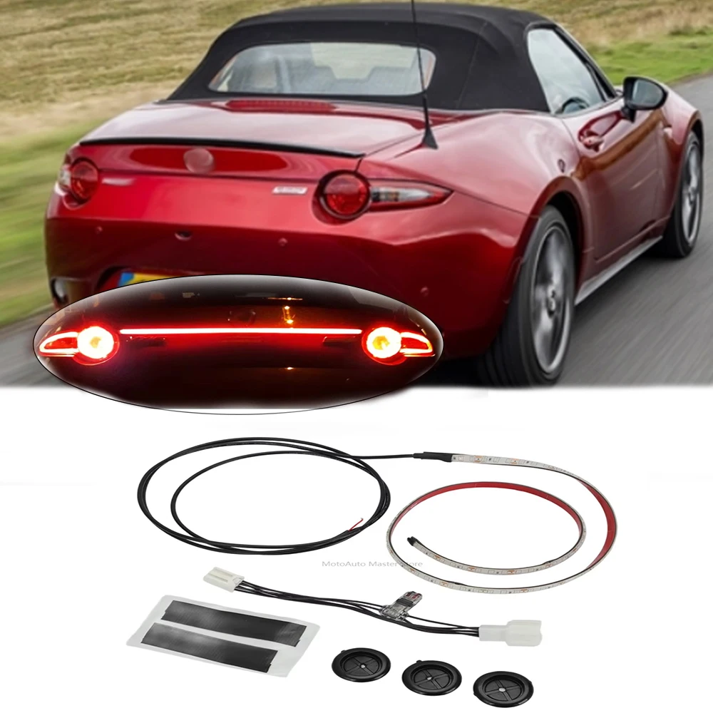 Фото Обновление для Mazda MX-5 Miata Mk4 ND 2015-2023 Красная светодиодная полоса крышки багажника Простая установка Новое поступление Комплект светодиодных заднего багажника №2