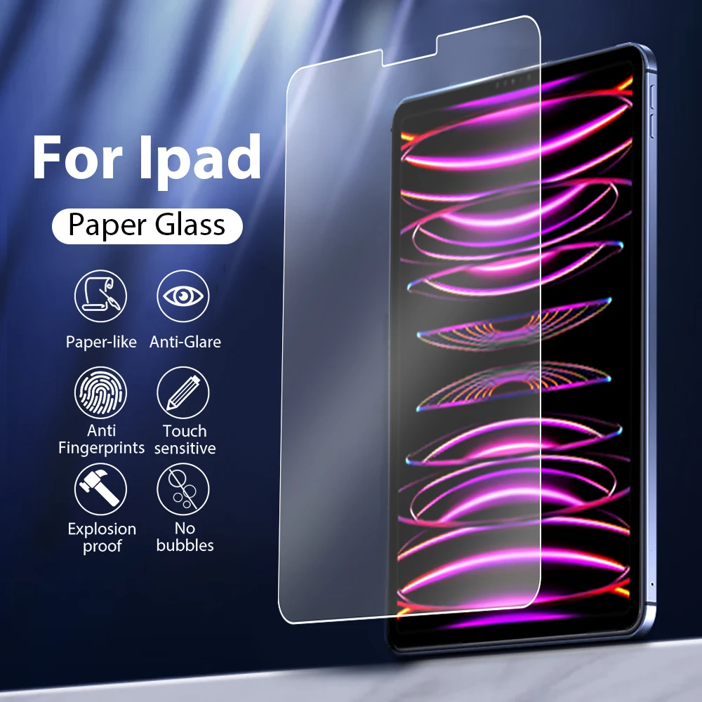 

Закаленное стекло для Ipad Pro 12,9 11 Air 4 5 Mini 6, бумажная Защитная пленка для экрана Ipad 9-го 10-го поколения 10,2 10,9, защитная пленка