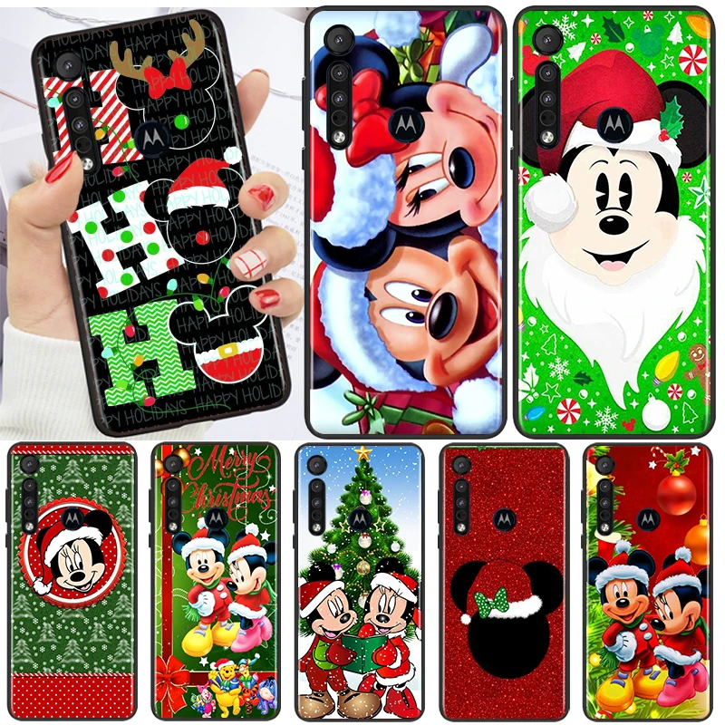

Christmas Mickey Minnie For Motorola Moto G60S G60 Edge 20 E20 E7i E6i E6S G9 G8 Plus G Power One Fusion Black Phone Case