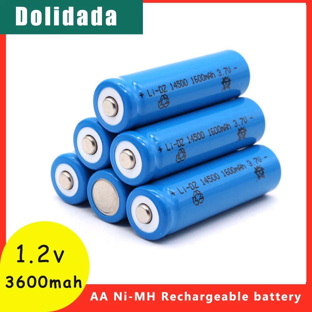 

3.7v 1600mah 14500 AA Battery Lithium Batteries Li-ion Rechargeable Batteries Portable Bateria For Electric Shavers Toys