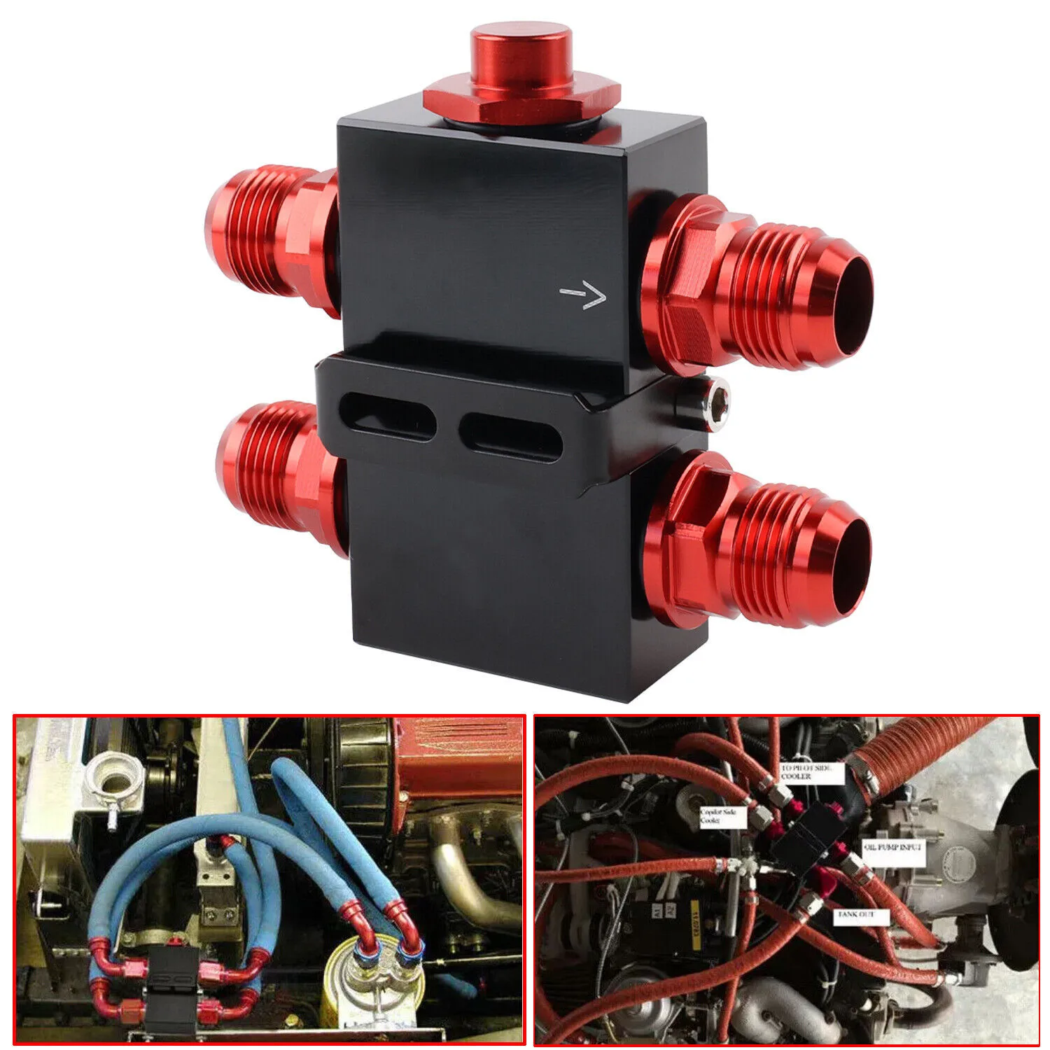 

Черный и красный заготовка масляный фильтр адаптер пластины сэндвич с линейным масляным термостатом сэндвич с термостатом AN10 монтажный адаптер