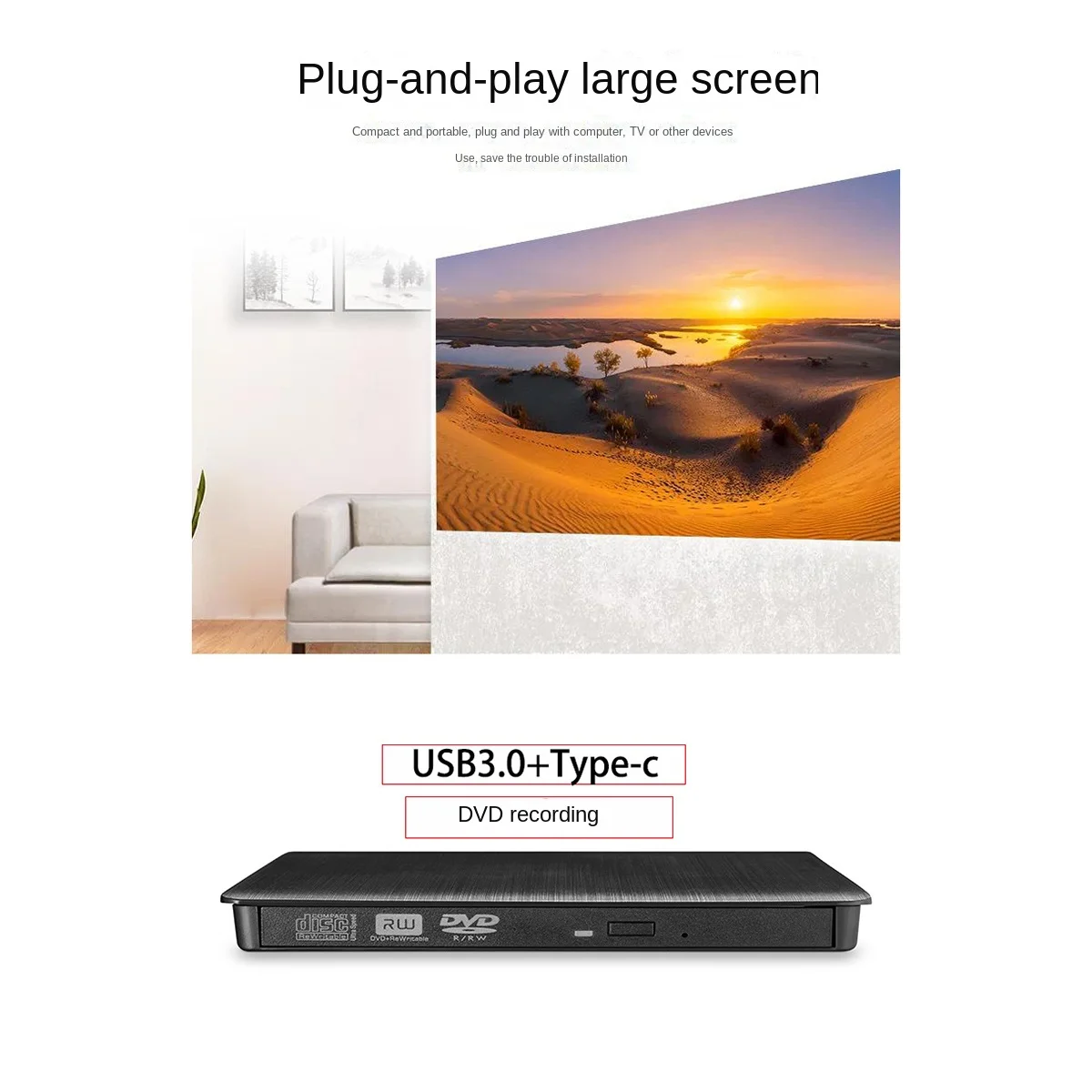 

USB 3,0 DVD-RW Внешний Оптический привод, тонкий CD ROM, устройство для чтения дисков, DVD RW, записи дисков для настольных ПК, ноутбуков, DVD-плееров