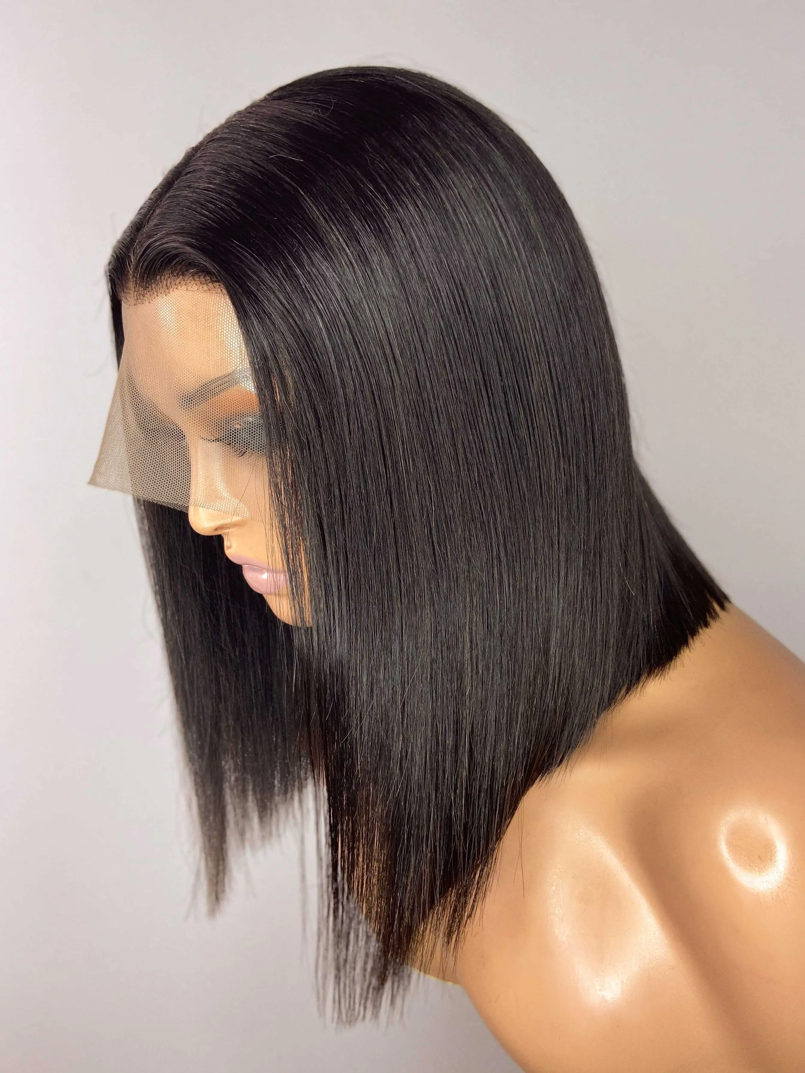 T Part Lace Short Bob Wig Brazilian Straight Wig 13x1 Human Hair Wigs for Black Women Pre Plucked Remy Lace Part Wigs
