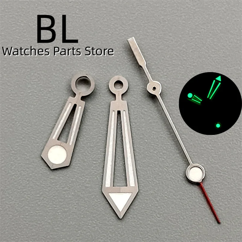 Часы-скелетоны BLIGER черные серебристые синие стрелки с зеленой подсветкой NH34 NH35