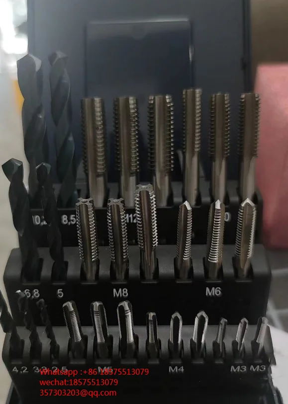 For Garant Combination Drill Bit Tap + Drill Set M3-M12 A Total Of 28 Pieces, 21 taps, 7 Drill Bits 1Piece
