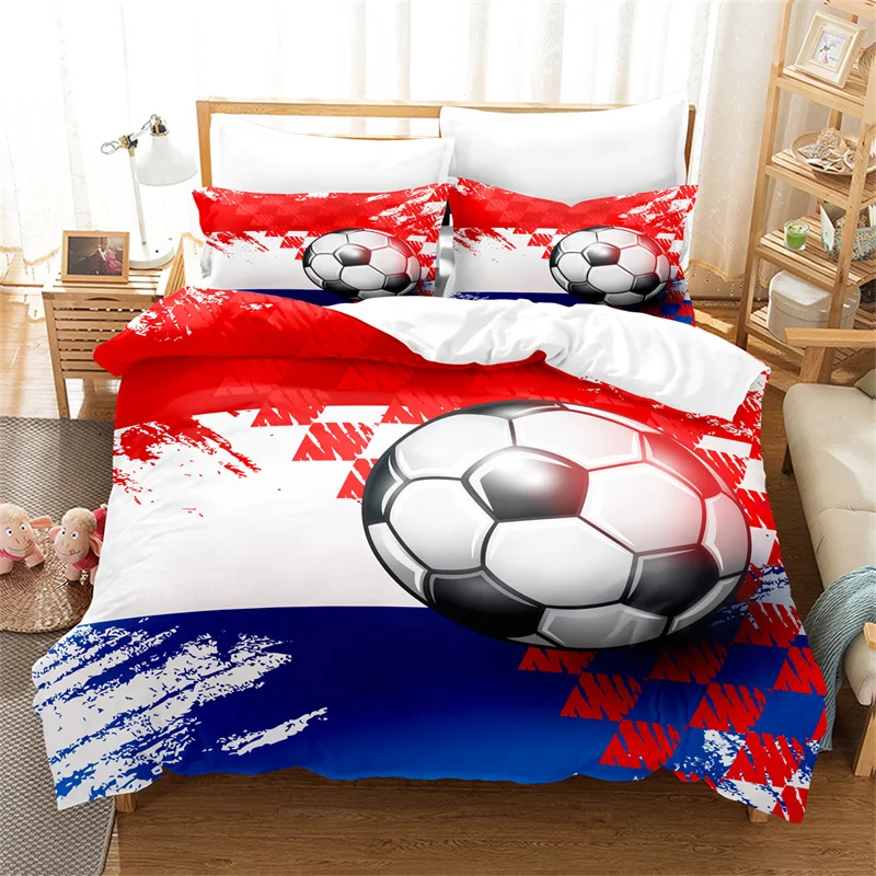 

Football Bedding Set Athletic Sports Duvet Cover 3d Fashion Design Young Boys Quilt Cover Queen Duvet Cover Set Bedding Sets