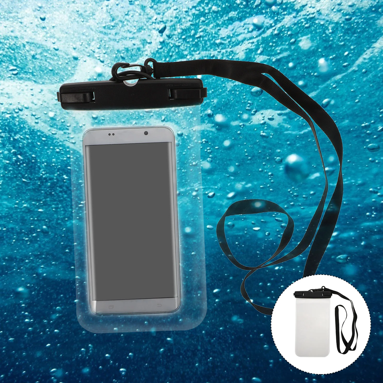 

1pc Swimming Touch Screen Phone Bag Waterproof Cellphone Pouch (Black)