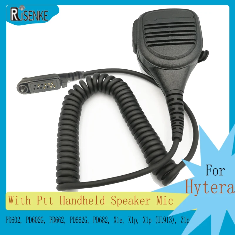 Микрофон для динамика RISENKE для Hytera PD602,PD602G,PD662,PD662G,PD682,X1e,X1p,X1p(UL913),Z1p