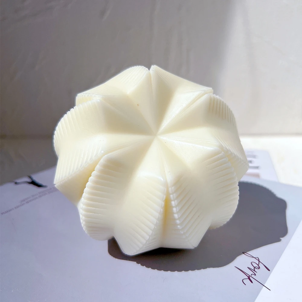 Форма для свечи в рубчик Геометрическая волна круглая силиконовая форма