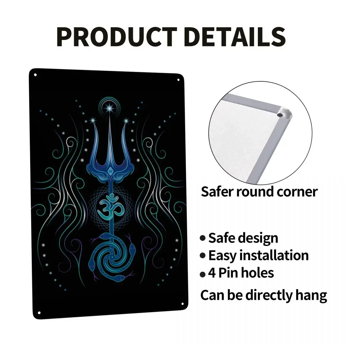 Металлическая Вывеска Trishool Adi Yogi Shiva Настраиваемый Индийский Символ Трезубец