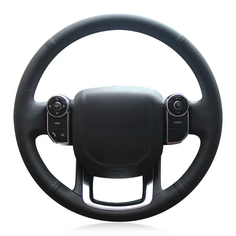 

Anti-Slip Black Genuine Leather DIY Car Steering Wheel Cover For Land Rover Range Rover 2014 2015 Car Accessories