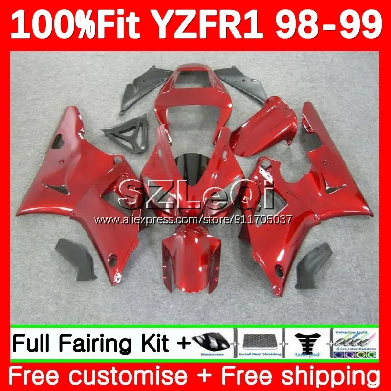 

Глянцевый красный корпус OEM для YAMAHA YZF-R1 YZF R 1 1000 CC YZF R1 YZF1000 YZFR1 98 99 YZF-1000 1998 1999 Инжекционный обтекатель 128LQ.21