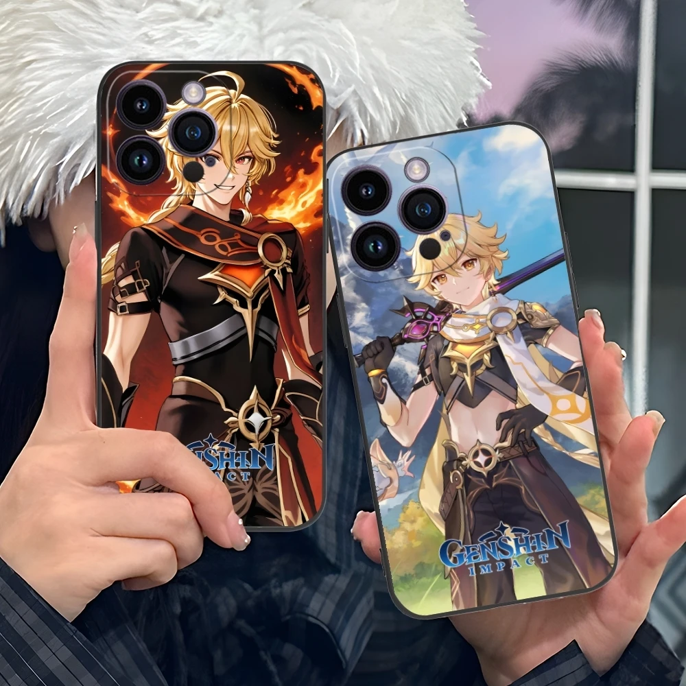 Ударопрочный чехол для мобильного телефона Genshin Aether iPhone 16 15 14 13 12 11 X XR XS 8 7 Pro Max Plus