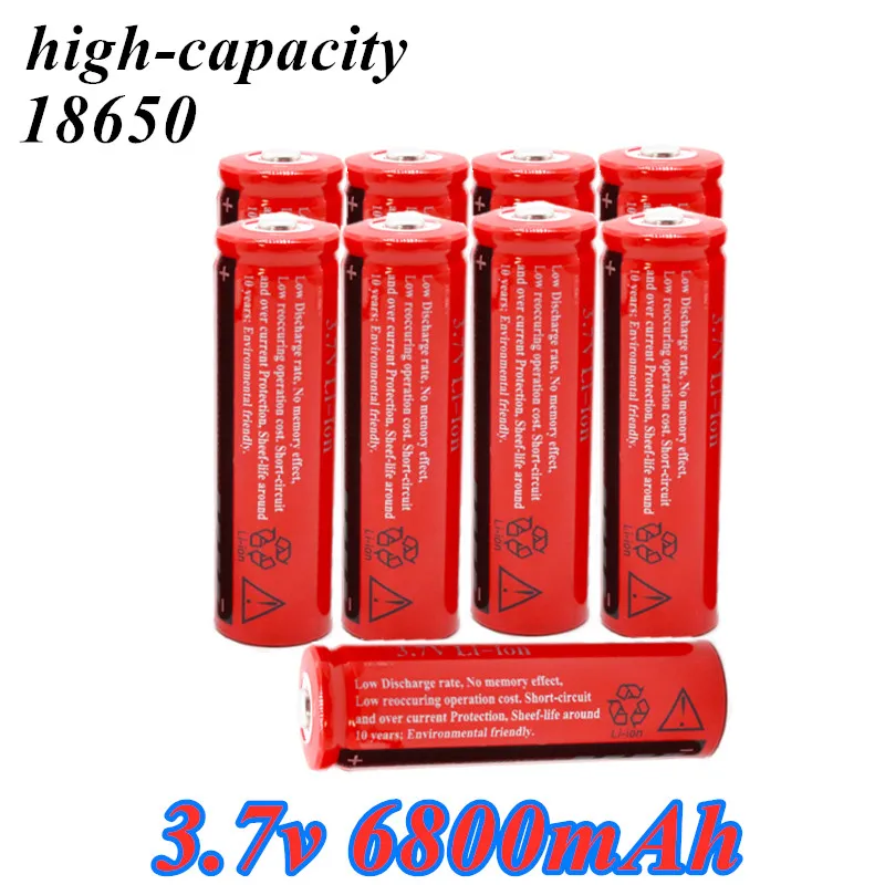 

Free Shipping+100% original 18650 battery 3.7V 6800mAh rechargeable liion battery for Led flashlight Torch batery litio battery