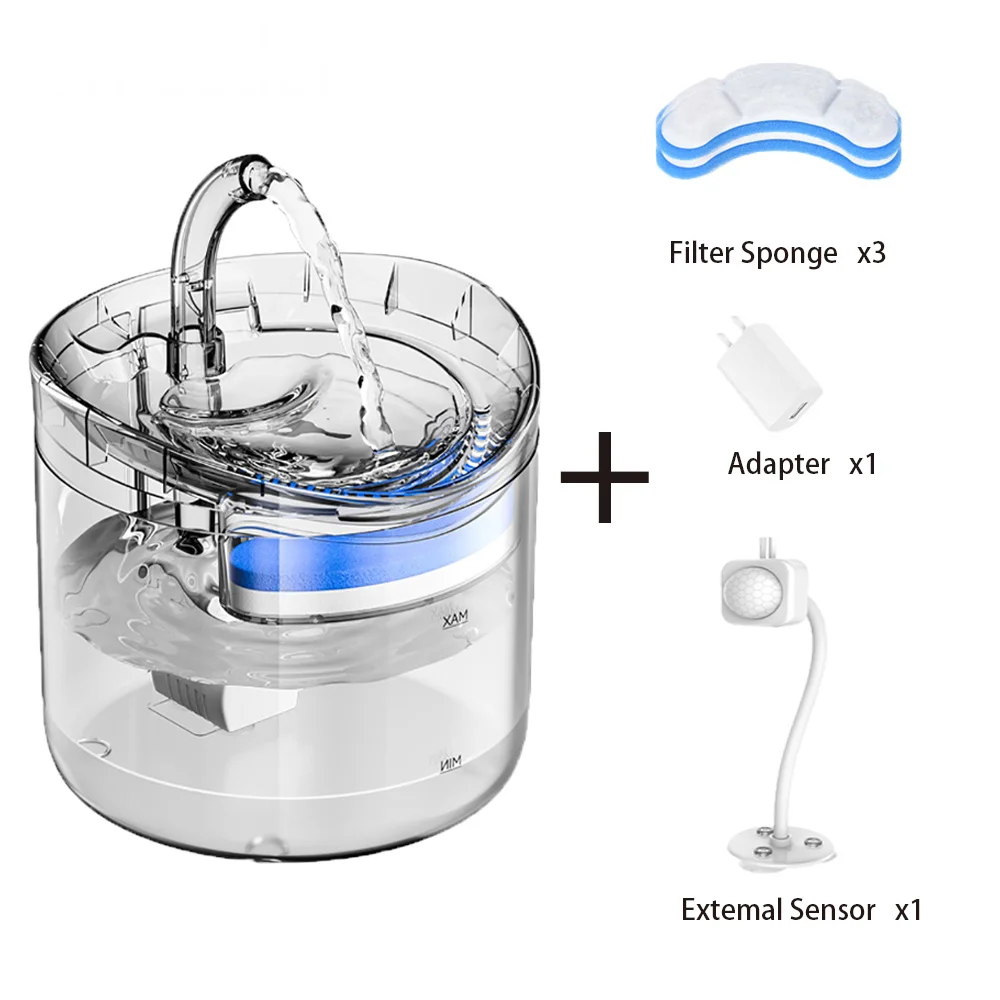 

Cat Water Feeder Automation Sensor Faucet Well Food Grade Transparent Plastic Dog Water Dispenser For Cat Pet Sensor Drinker