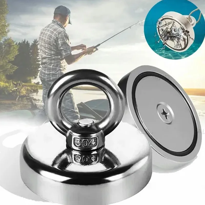 

Magnetic Hooks Strong Neodymium Fishing Magnets Rare Earth Magnet with Countersunk Hole Eyebolt for Salvage Magnetic Fishing