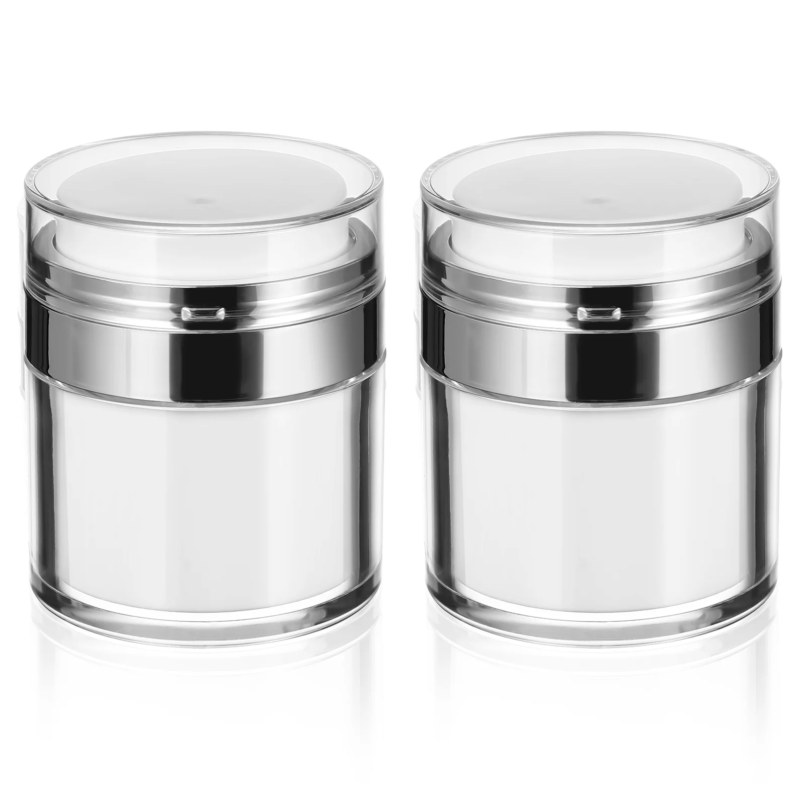 2 Pcs Travel Portable Moisturizer Containers Airless Pump Jars